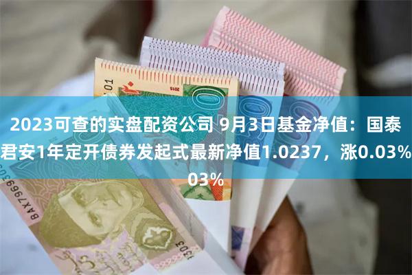 2023可查的实盘配资公司 9月3日基金净值：国泰君安1年定开债券发起式最新净值1.0237，涨0.03%